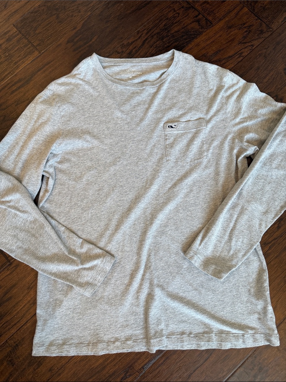 Vineyard Vines Men's Long-Sleeve Pocket Tee — Light Gray